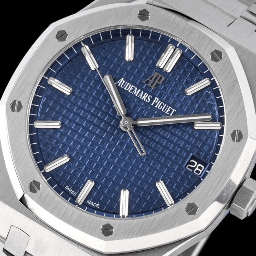 ZF공장 오데마피게 로얄오크 블루 텍스처 다이얼 스틸 SS 브레이슬릿 V2 41mm 15500ST