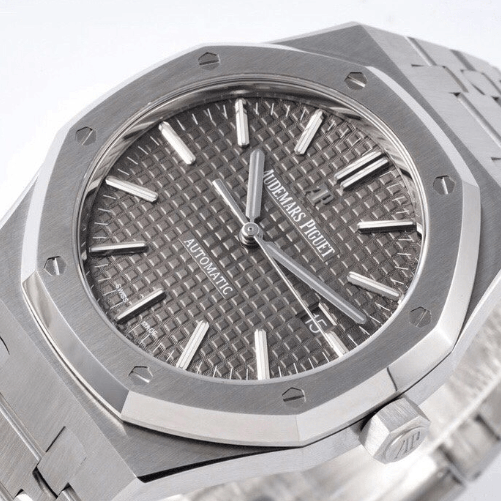 ZF공장 오데마피게 로얄오크 그레이 텍스처 다이얼 스틸 SS 브레이슬릿 V2 41mm 15400ST