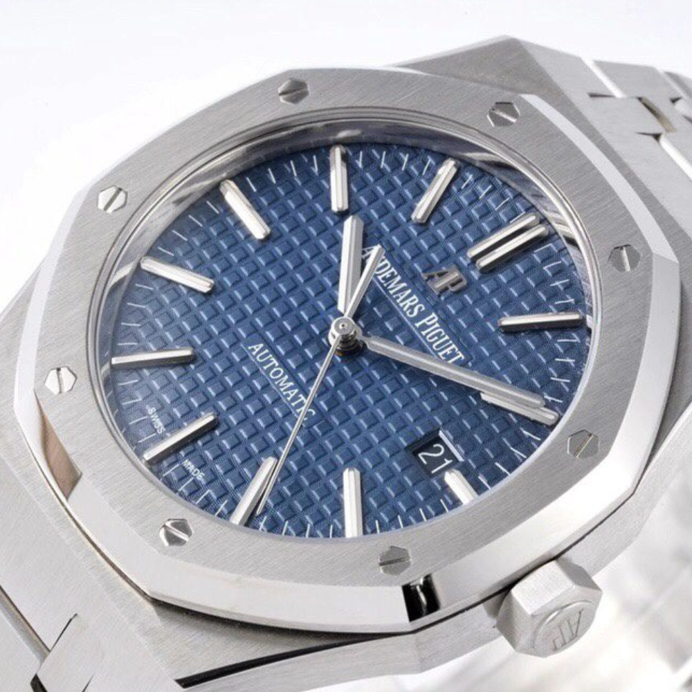 ZF공장 오데마피게 로얄오크 블루 텍스처 다이얼 스틸 SS 브레이슬릿 V2 41mm 15400ST