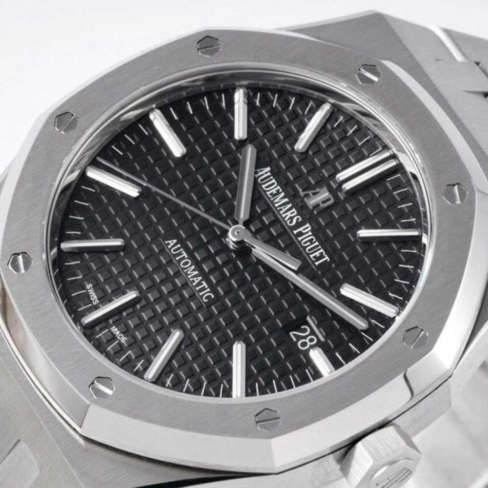 ZF공장 오데마피게 로얄오크 블랙 텍스처 다이얼 스틸 SS 브레이슬릿 V2 41mm 15400ST