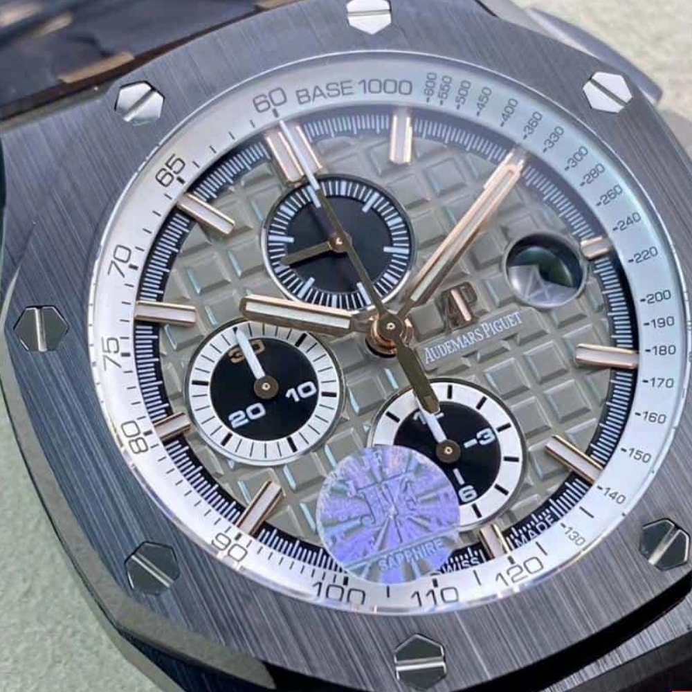 JF공장 오데마피게 로얄오크 오프쇼어 풀세라믹 독일판 에디션 그레이 다이얼 블랙 러버 스트랩 44mm 26415CE