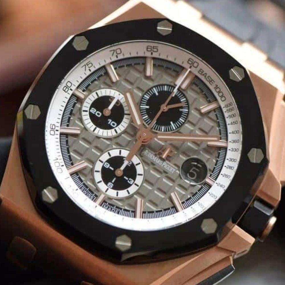 JF공장 오데마피게 로얄오크 오프쇼어 그레이 다이얼 로즈골드 블랙 러버스트랩 44mm 26416RO