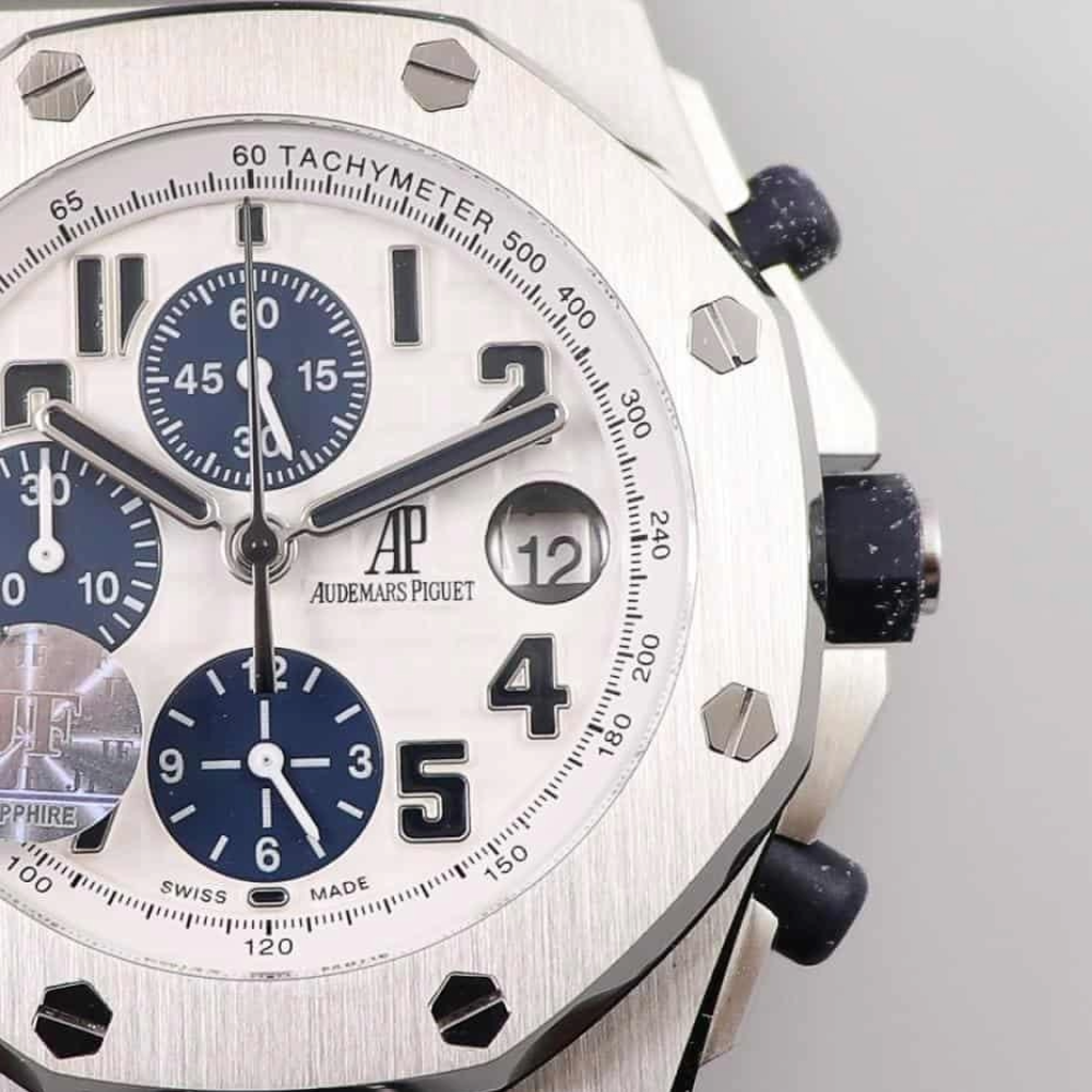 JF공장 오데마피게 로얄오크 오프쇼어 화이트/블루 다이얼 스틸 블루 가죽스트랩 V2 42mm 26170ST