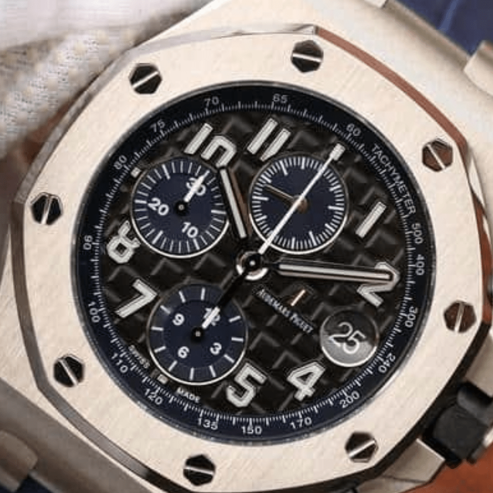 JF공장 오데마피게 로얄오크 오프쇼어 그레이 다이얼 스틸 블루 가죽스트랩 V2 42mm 26470ST