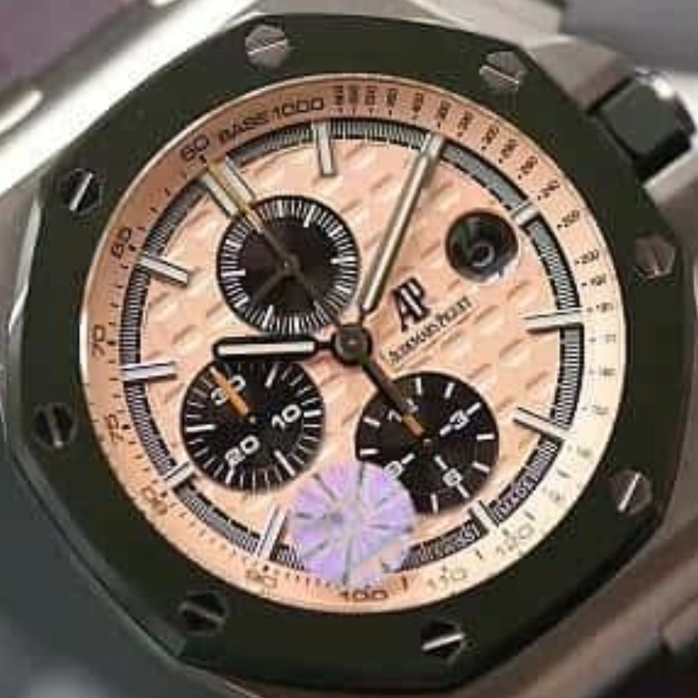 JF공장 오데마피게 로얄오크 오프쇼어 밀리터리 에디션 크림 다이얼 러버 스트랩 44mm 26400SO