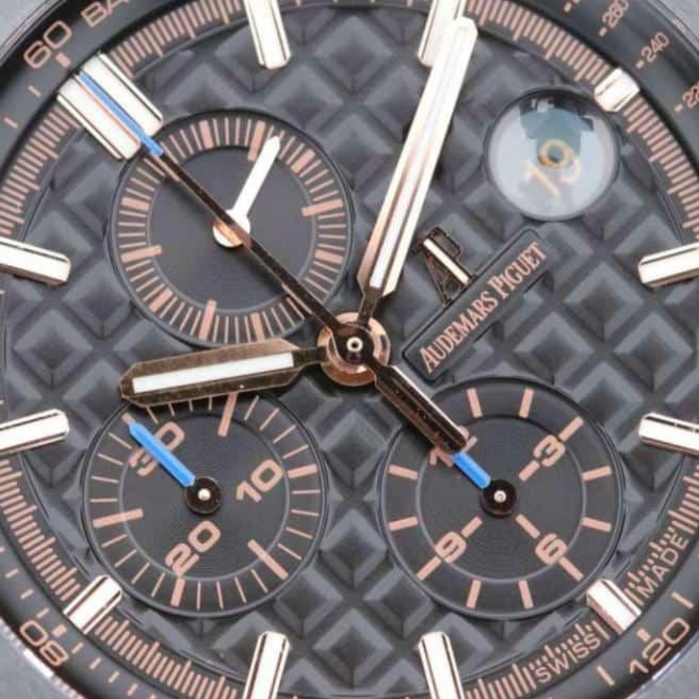 JF공장 오데마피게 로얄오크 오프쇼어 그레이/로즈골드 다이얼 세라믹 베젤 블랙 러버스트랩 44mm 26405CE