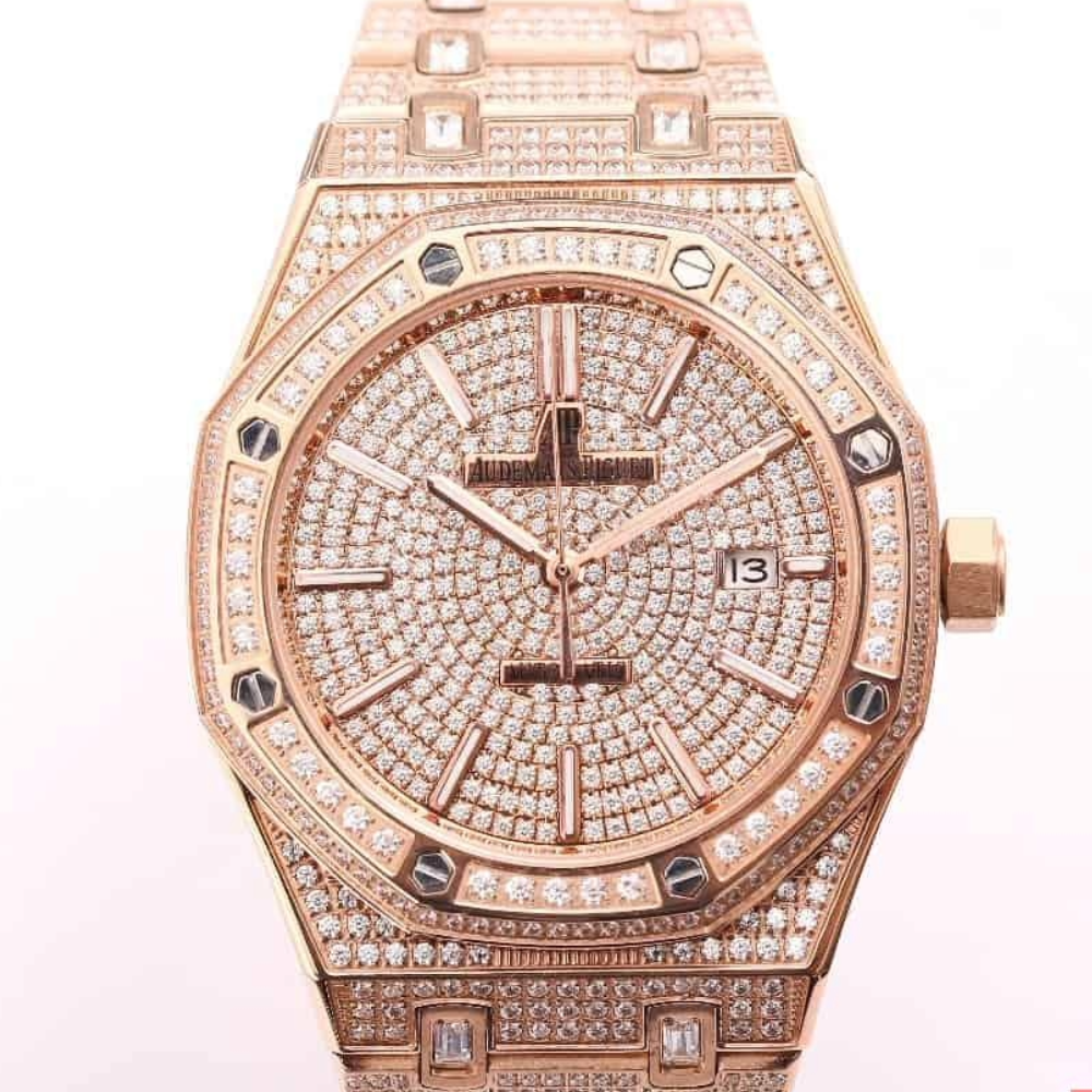 오데마피게 로얄오크 TRF RG 로즈골드 풀다이아세팅 41mm 15452OR