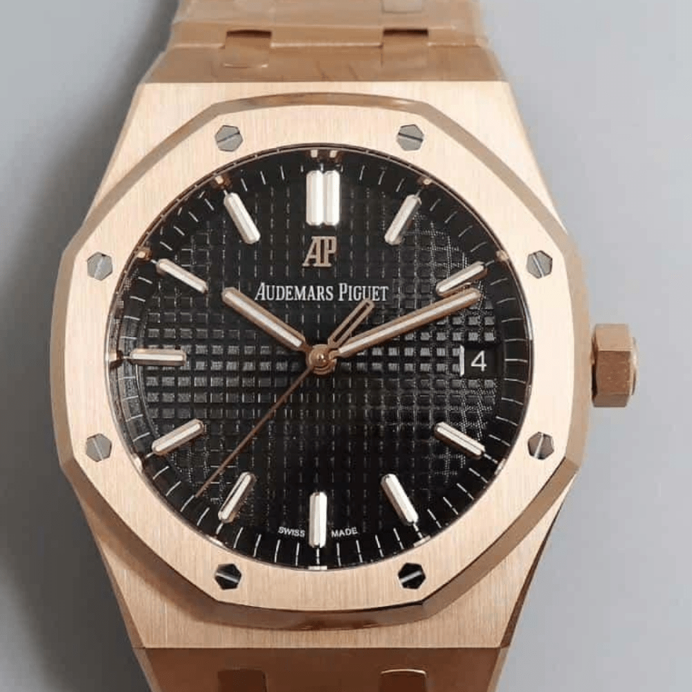 OM공장 오데마피게 로얄오크 블랙 다이얼 로즈골드 금통 41mm 15500OR