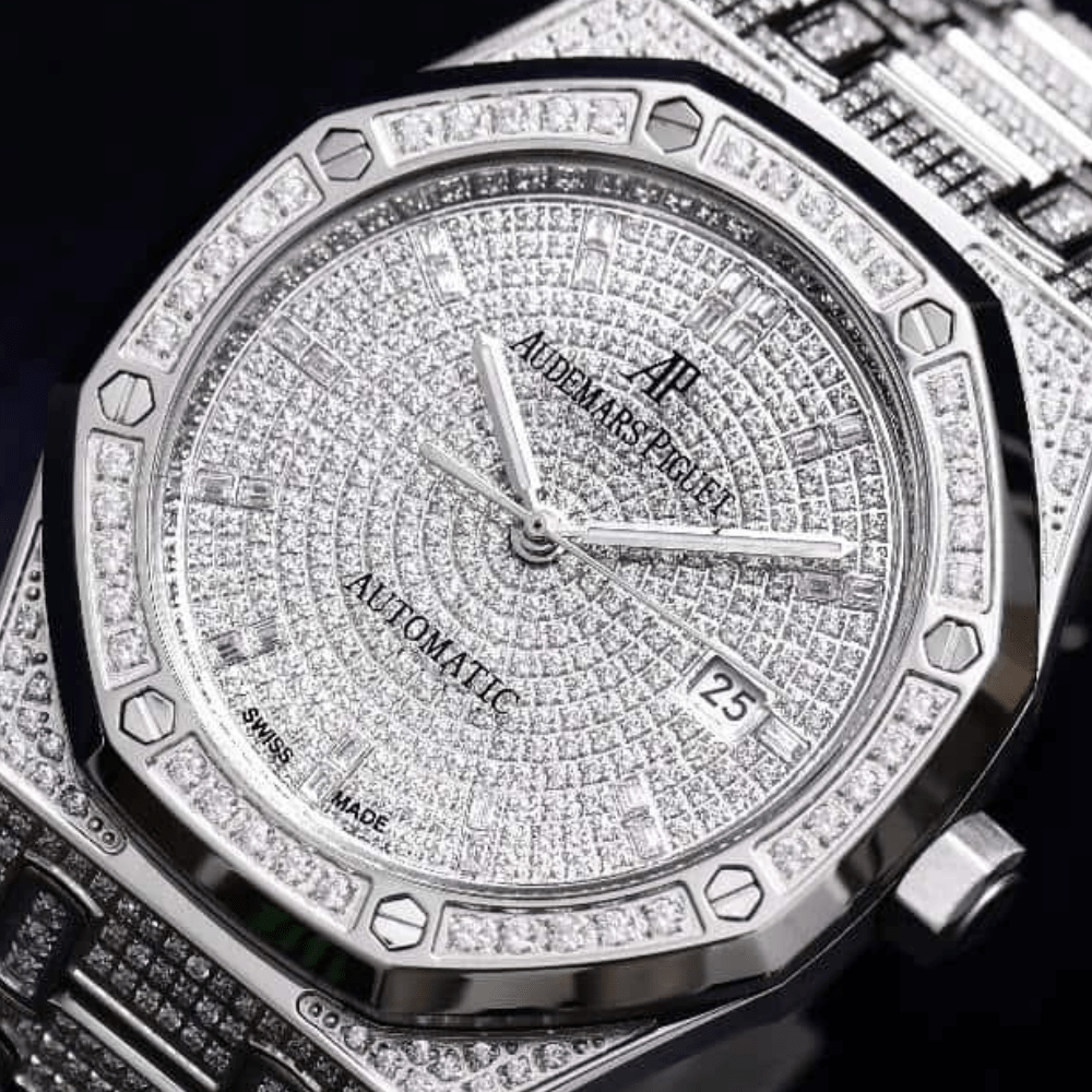 APF공장 오데마피게 로얄오크 풀다이아 셋팅 화이트골드 41mm 15452BC