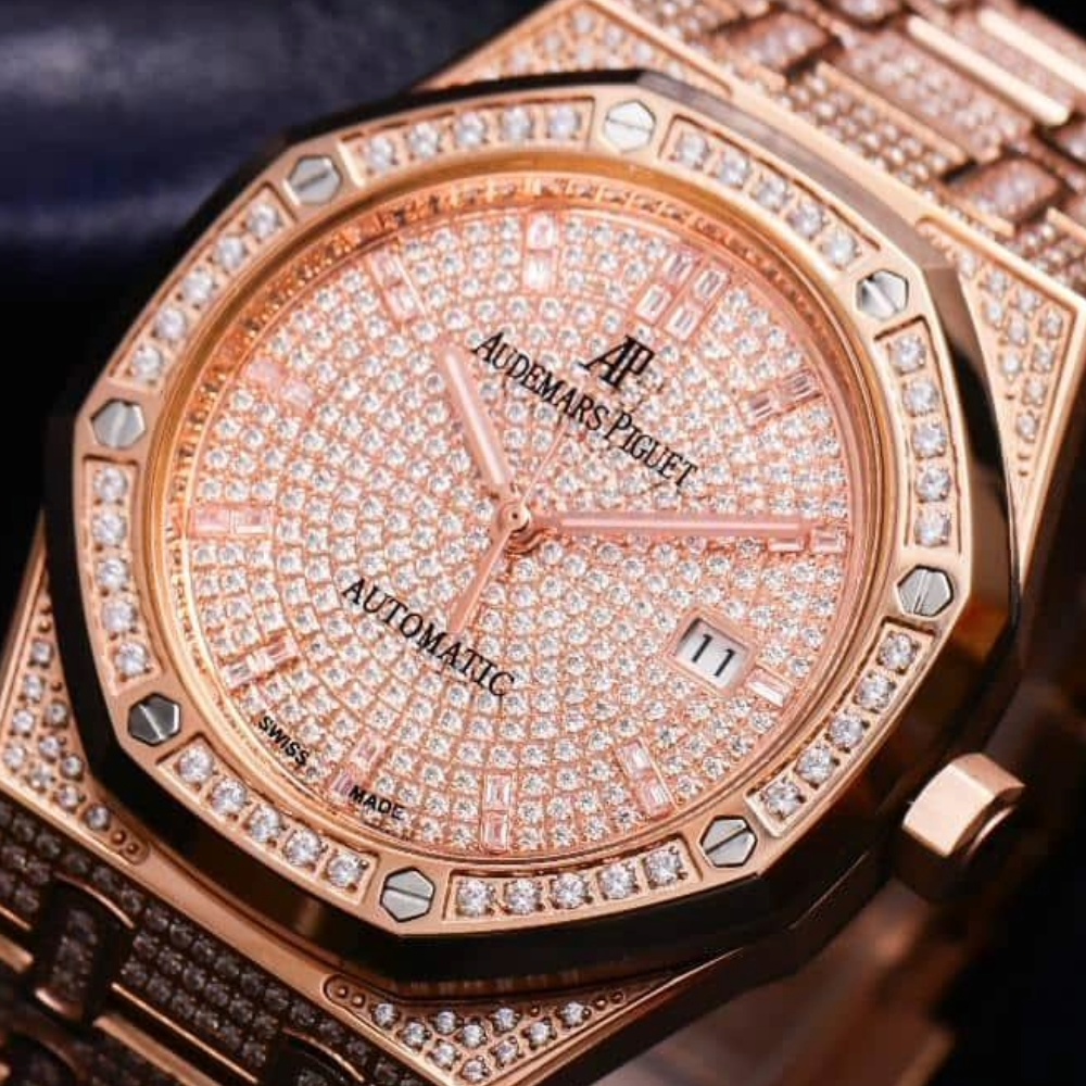 APF공장 오데마피게 로얄오크 풀다이아 셋팅 로즈골드 41mm 15452OR