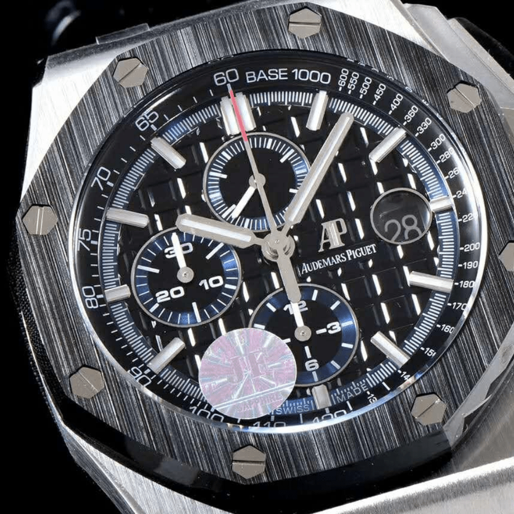 JF공장 오데마피게 로얄오크 오프쇼어 블랙 다이얼 세라믹 베젤 스틸 러버 스트랩 44mm 스페셜에디션 26411PO