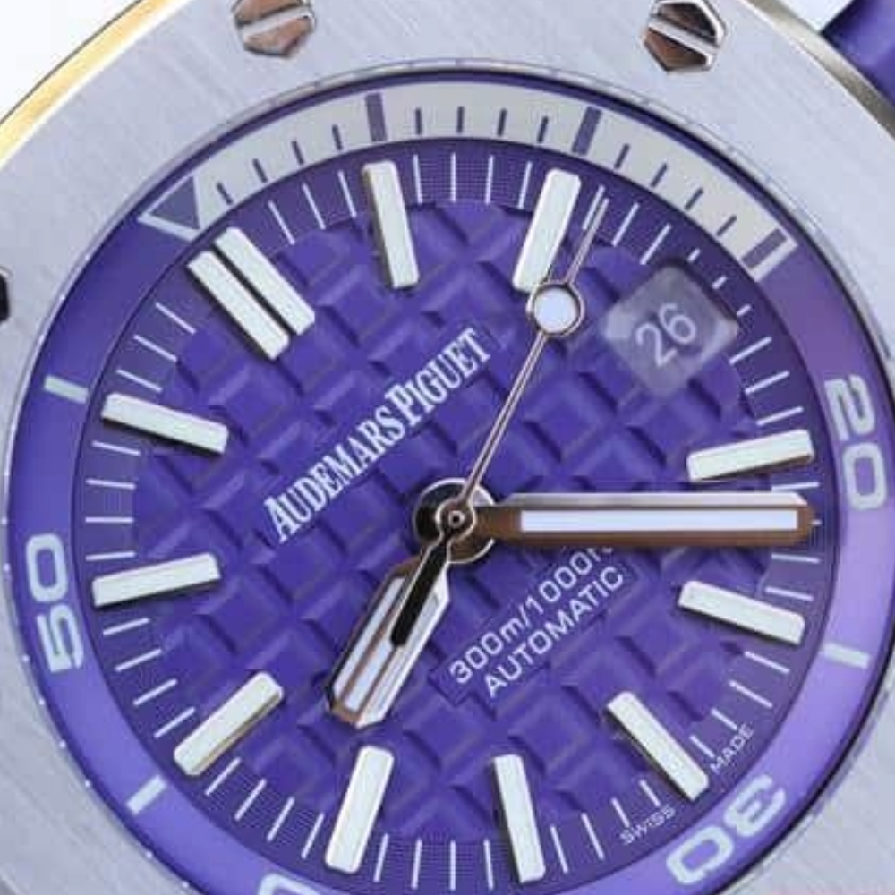 APF공장 오데마피게 로얄오크 오프쇼어 다이버 퍼플 다이얼 러버 스트랩 슈퍼클론 V8 42mm 15710ST