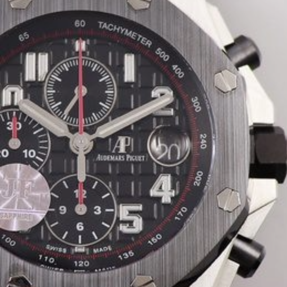 JF공장 오데마피게 로얄오크 오프쇼어 블랙 다이얼 스틸 뱀파이어 러버 스트랩 42mm 26470ST