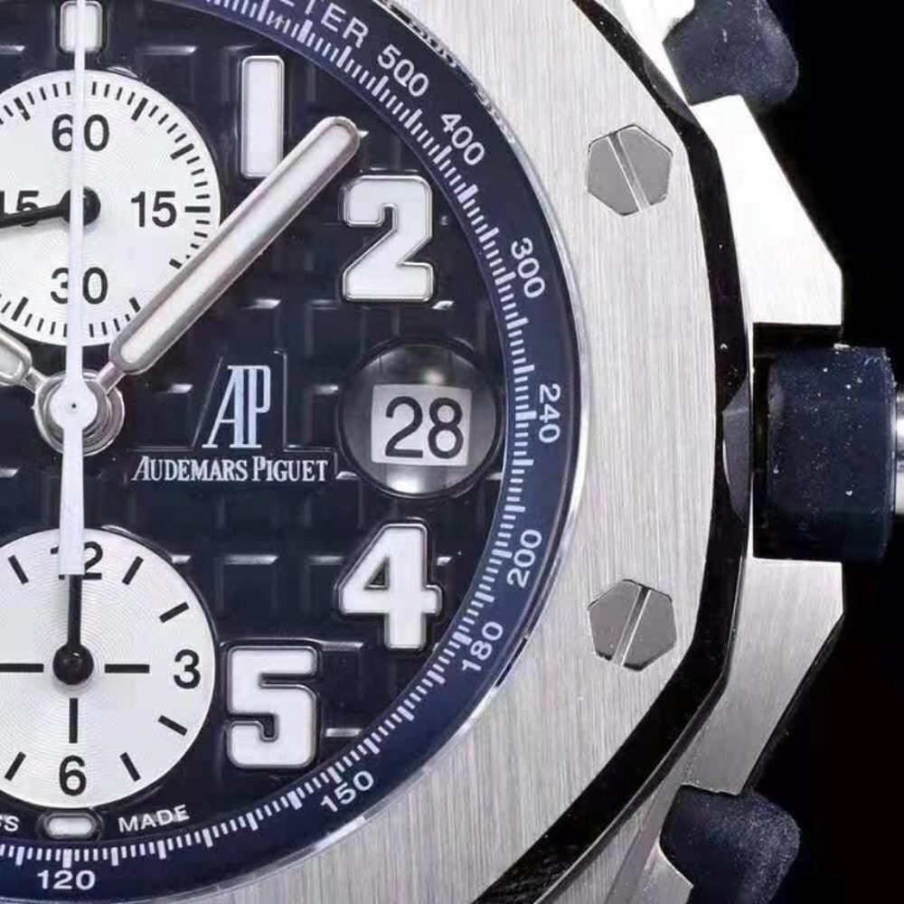 JF공장 오데마피게 로얄오크 오프쇼어 블루 다이얼 스틸 가죽 스트랩 42mm 26170ST