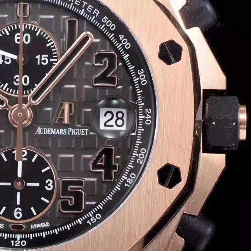 JF공장 오데마피게 로얄오크 오프쇼어 그레이 다이얼 로즈골드 가죽 스트랩 42mm 26170ST