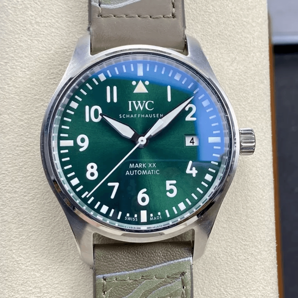 M+공장 IWC 파일럿 워치 오토매틱 마크 20 가죽 스트랩 40mm IW328205