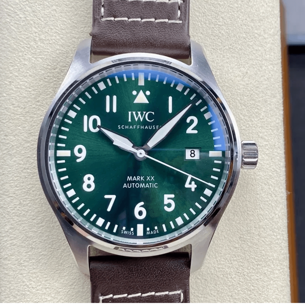 M+공장 IWC 파일럿 워치 오토매틱 마크20 브라운 가죽 스트랩 40mm IW328205