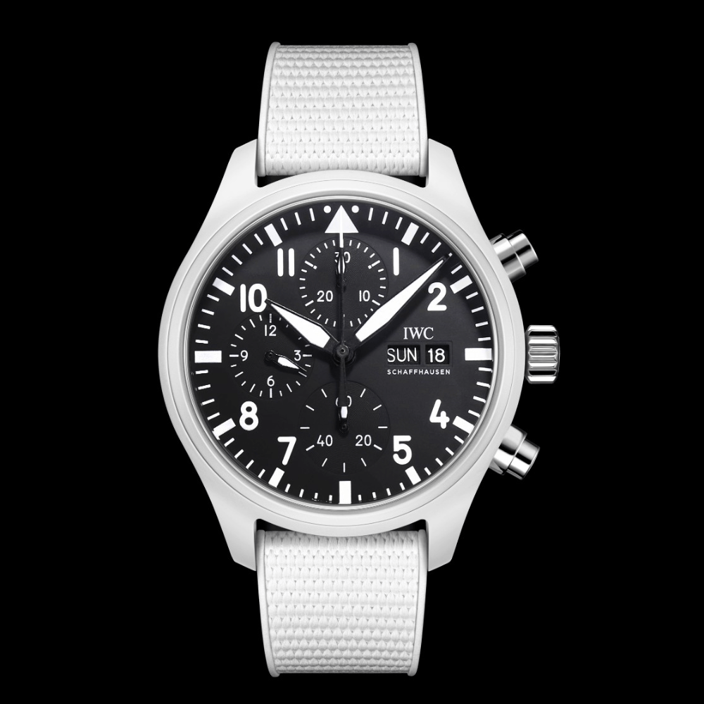 IWC 파일럿 크로노그래프 탑건 블랙 다이얼 레이크 타호 스페셜 에디션 44mm IW389105