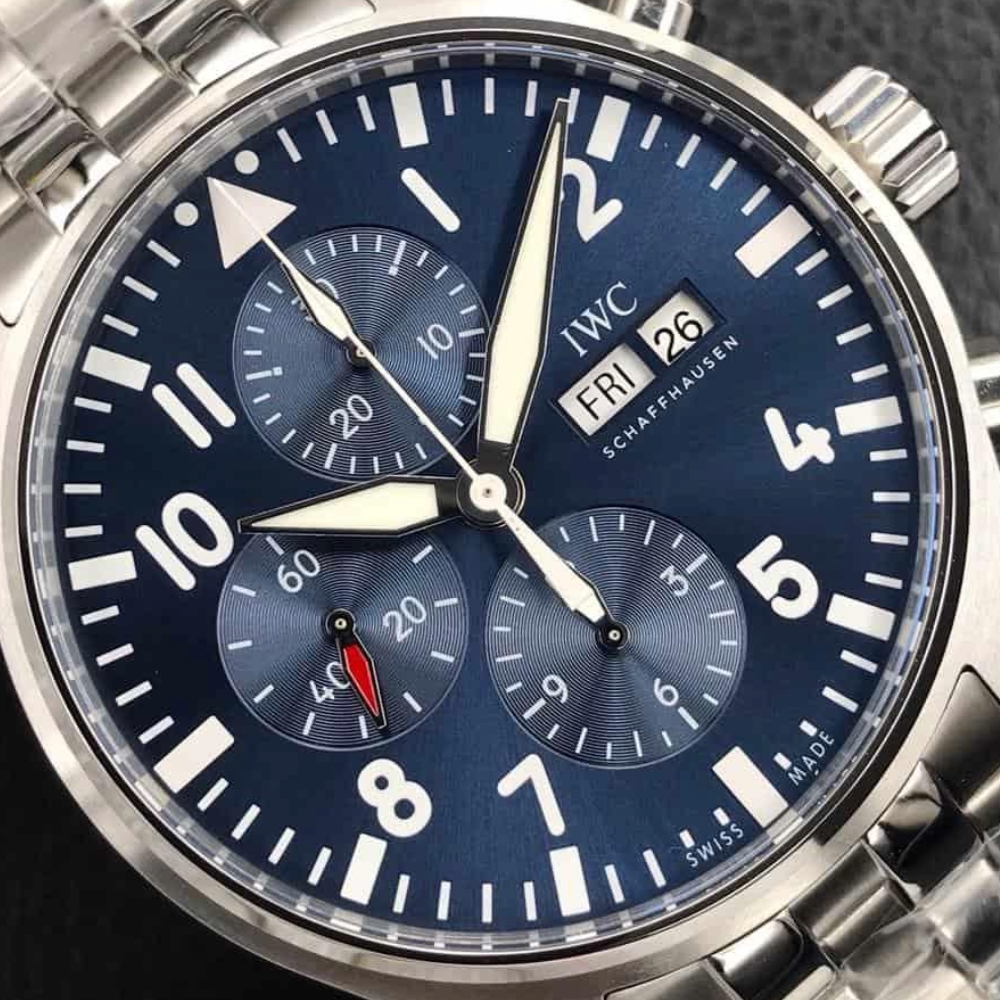 ZF공장 IWC 파일럿 크로노그래프 어린왕자 에디션 스틸 블루 다이얼 SS브레이슬릿 43mm IW377717