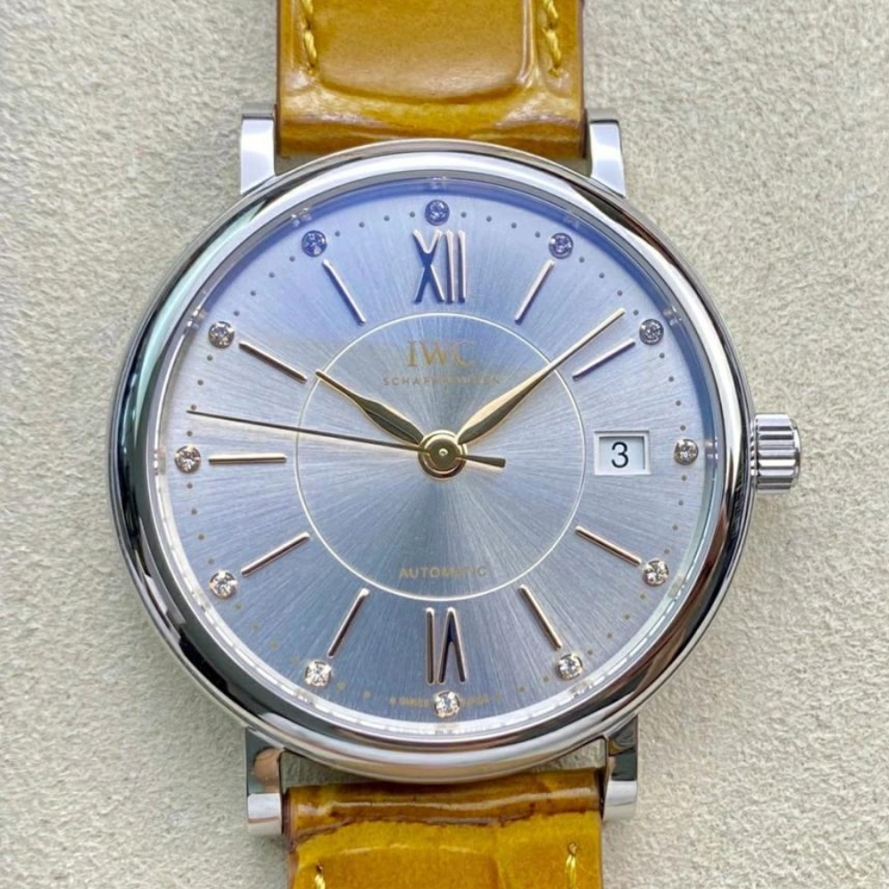 V7공장 IWC 포르토피노 레이디 실버 그레이 다이얼 레더 스트랩 37mm IW458101