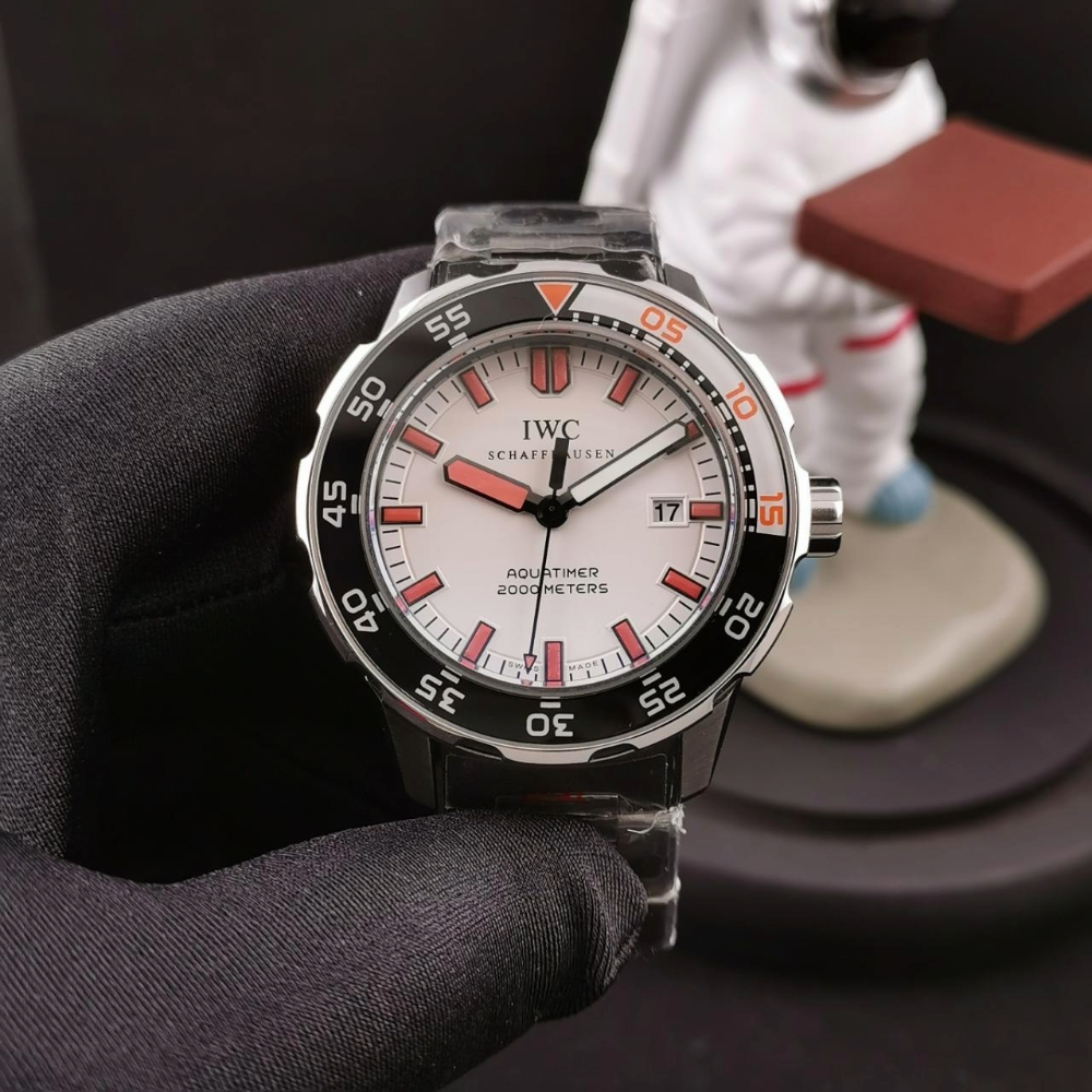 IWS공장 IWC 아쿠아타이머 스틸 화이트/오렌지 다이얼 SS 브레이슬릿 44mm IW356807
