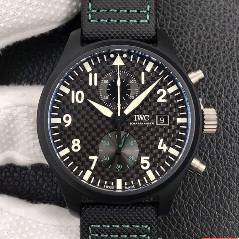 YL공장 IWC 파일럿 탑건 크로노그래프 메르세데스 AMG 페트로나스 팀 스페셜 에디션 러버 스트랩 44.5mm IW389005