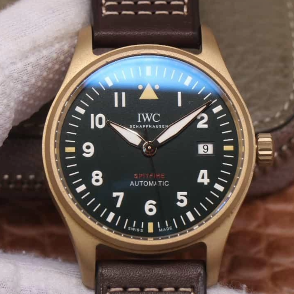 MKS공장 IWC 파일럿 스핏파이어 브론즈 블랙 다이얼 레더 스트랩 39mm IW326802