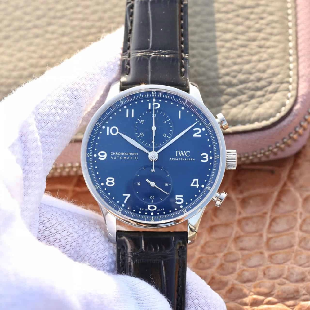 ZF공장 IWC 애니버서리 포르투기저 크로노그래프 150주년 기념 에디션 레더 스트랩 40mm IW371601