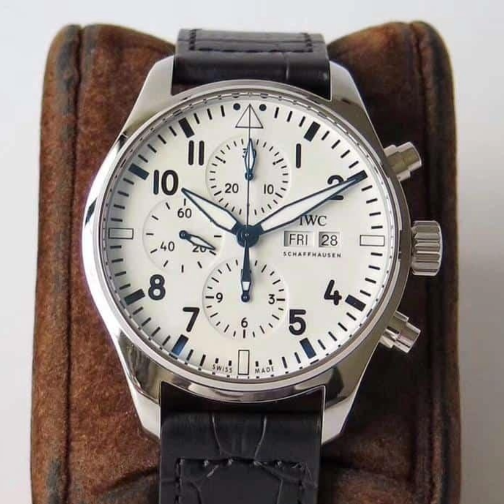 ZF공장 IWC 파일럿 크로노그래프 150주년 에디션 레더 스트랩 43mm IW377725