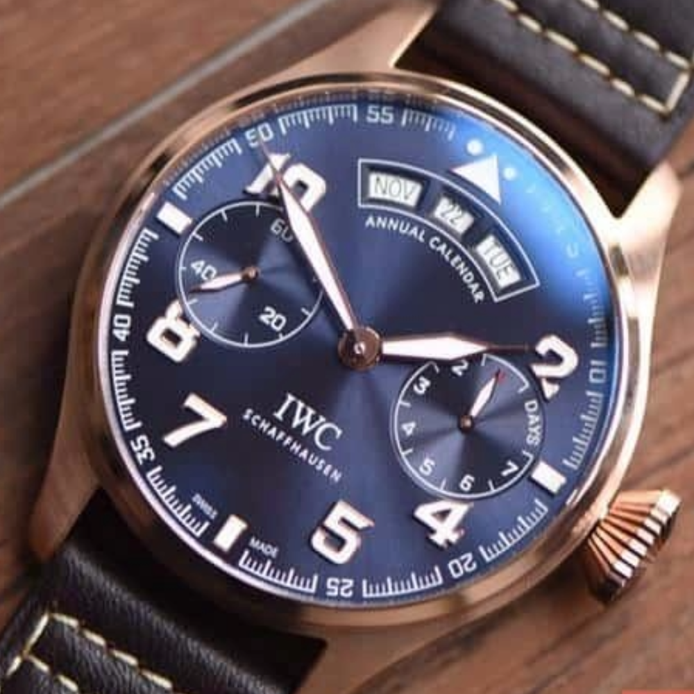 IWC 빅 파일럿 애뉴얼 캘린더 어린왕자 에디션 블루 다이얼 레더 스트랩 46mm IW502701