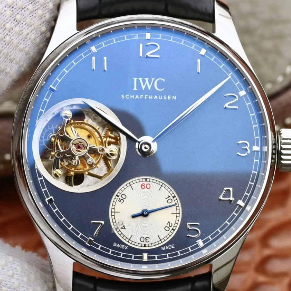 IWC 포르투기저 투르비옹 레이싱그레이 다이얼 레더 스트랩 44mm IW5463