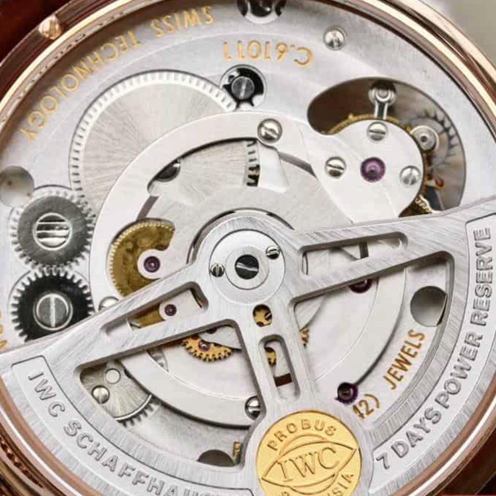 ZF공장 IWC 포르투기저 투르비옹 로즈골드 화이트 다이얼 레더 스트랩 44mm IW5463