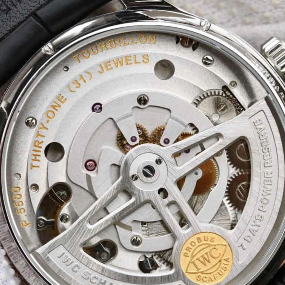 ZF공장 IWC 포르투기저 투르비옹 화이트/그레이 다이얼 레더 스트랩 44mm IW5463