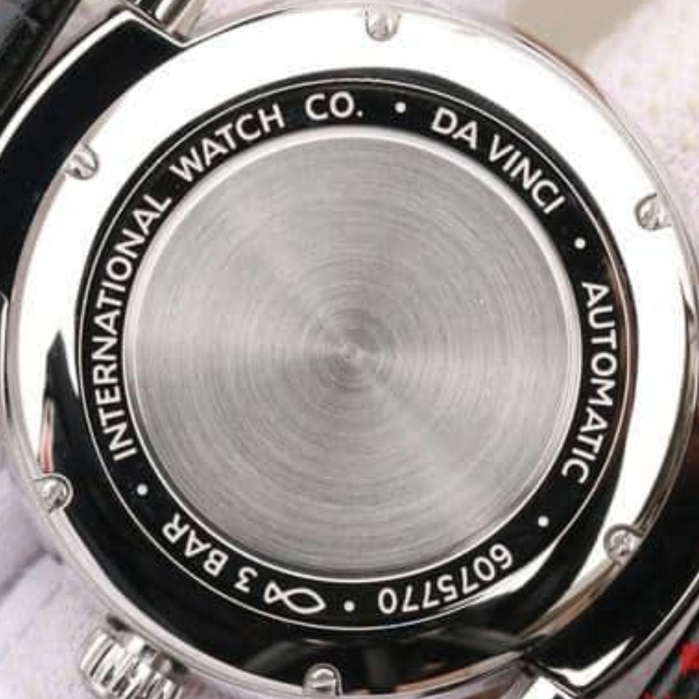 IWC 다빈치 오토매틱 스틸 화이트 다이얼 레더 스트랩 40mm IW356601