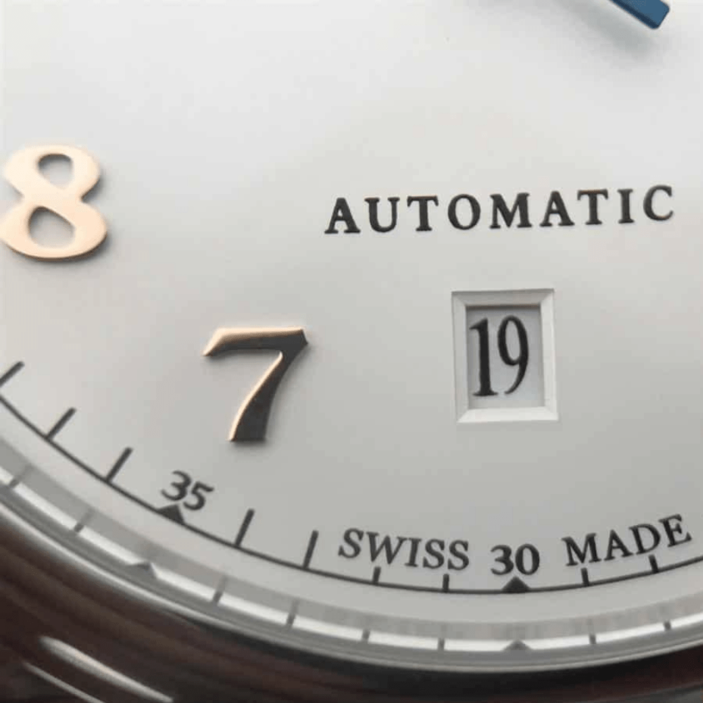 TW공장 IWC 다빈치 스틸 화이트 다이얼 레더 스트랩 40mm IW356601