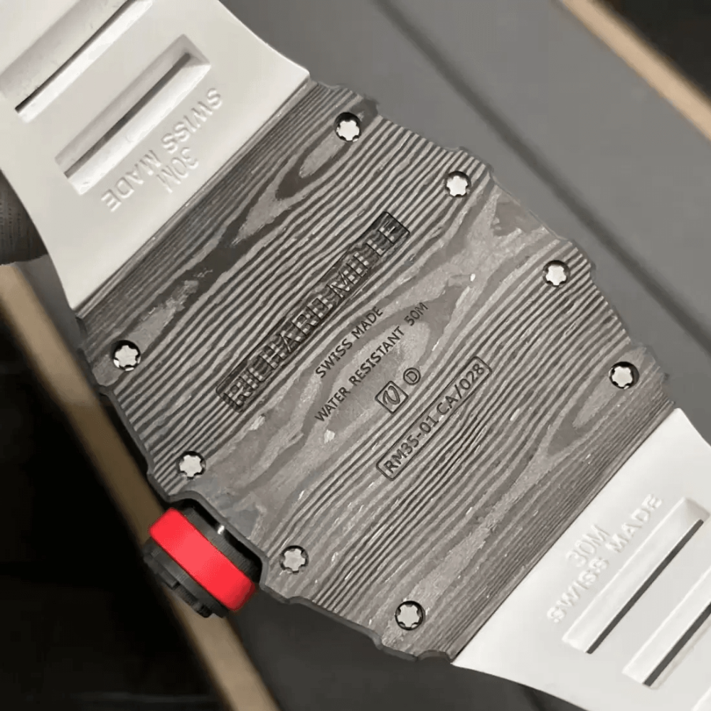 BBR공장 리차드밀 라파엘 나달 블랙 카본 스켈레톤 다이얼 화이트 러버 스트랩 RM35-01