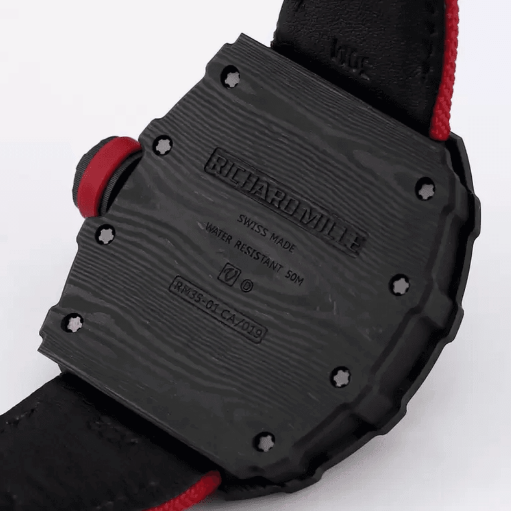 BBR공장 리차드밀 라파엘 나달 블랙 카본 스켈레톤 다이얼 레드 우븐 스트랩 RM35-01