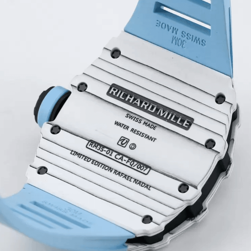 BBR공장 리차드밀 라파엘 나달 화이트 카본 스켈레톤 다이얼 블루 러버 스트랩 RM35-01