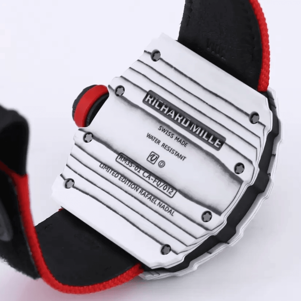 BBR공장 리차드밀 라파엘 나달 화이트 카본 스켈레톤 다이얼 레드 우븐 스트랩 RM35-01