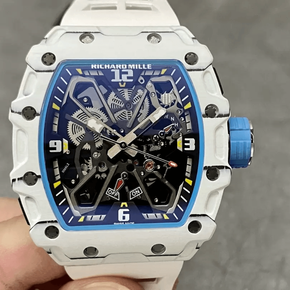 Z공장 리차드밀 라파엘 나달 화이트 카본 스켈레톤 다이얼 화이트 러버 스트랩 RM35-03