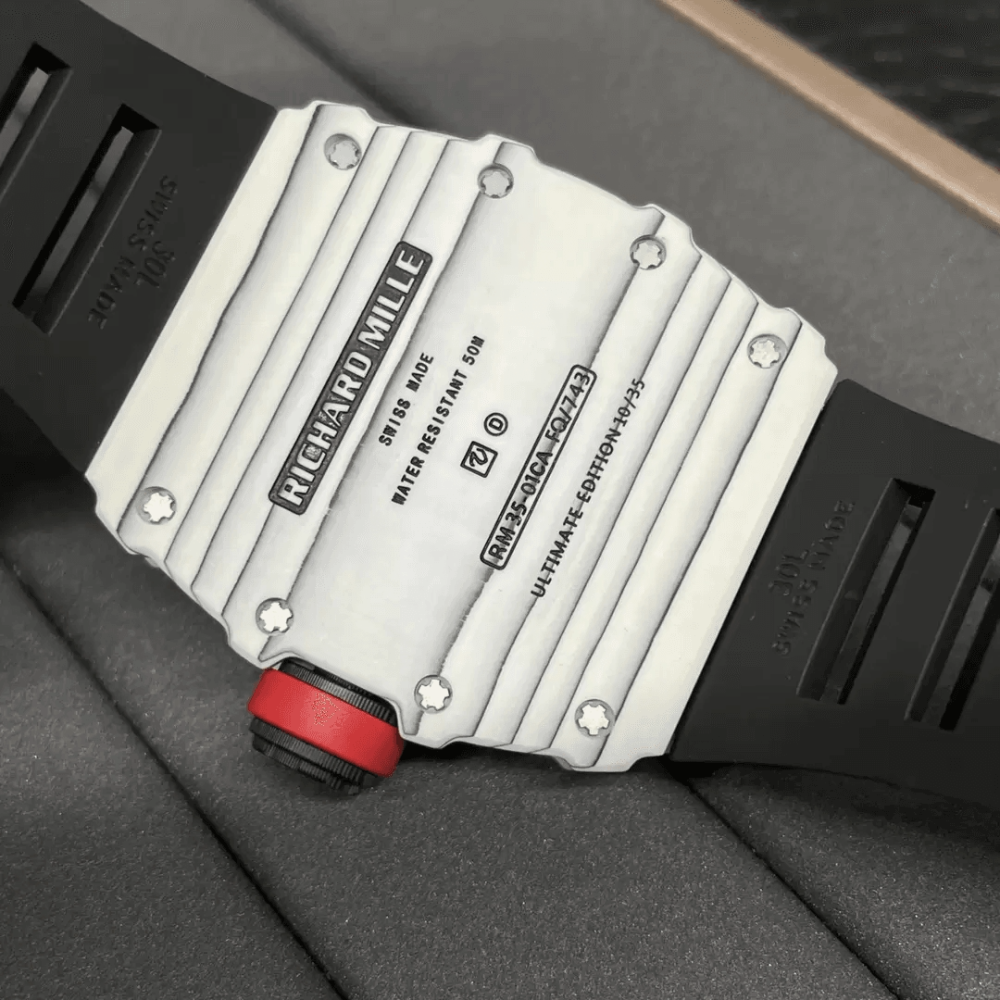 Z공장 리차드밀 라파엘 나달 화이트 카본 스켈레톤 다이얼 블랙 러버 스트랩 RM35-03