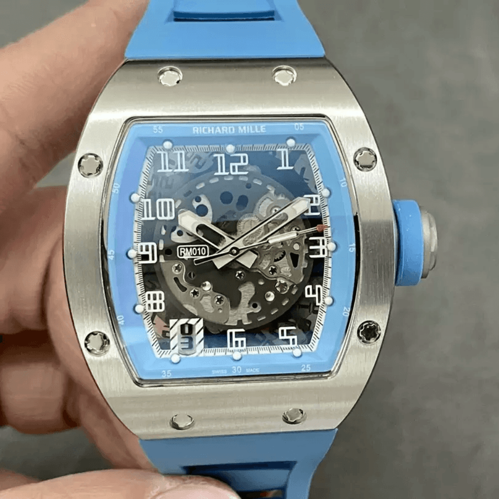 리차드밀 스틸 블루 러버 스트랩  RM-010