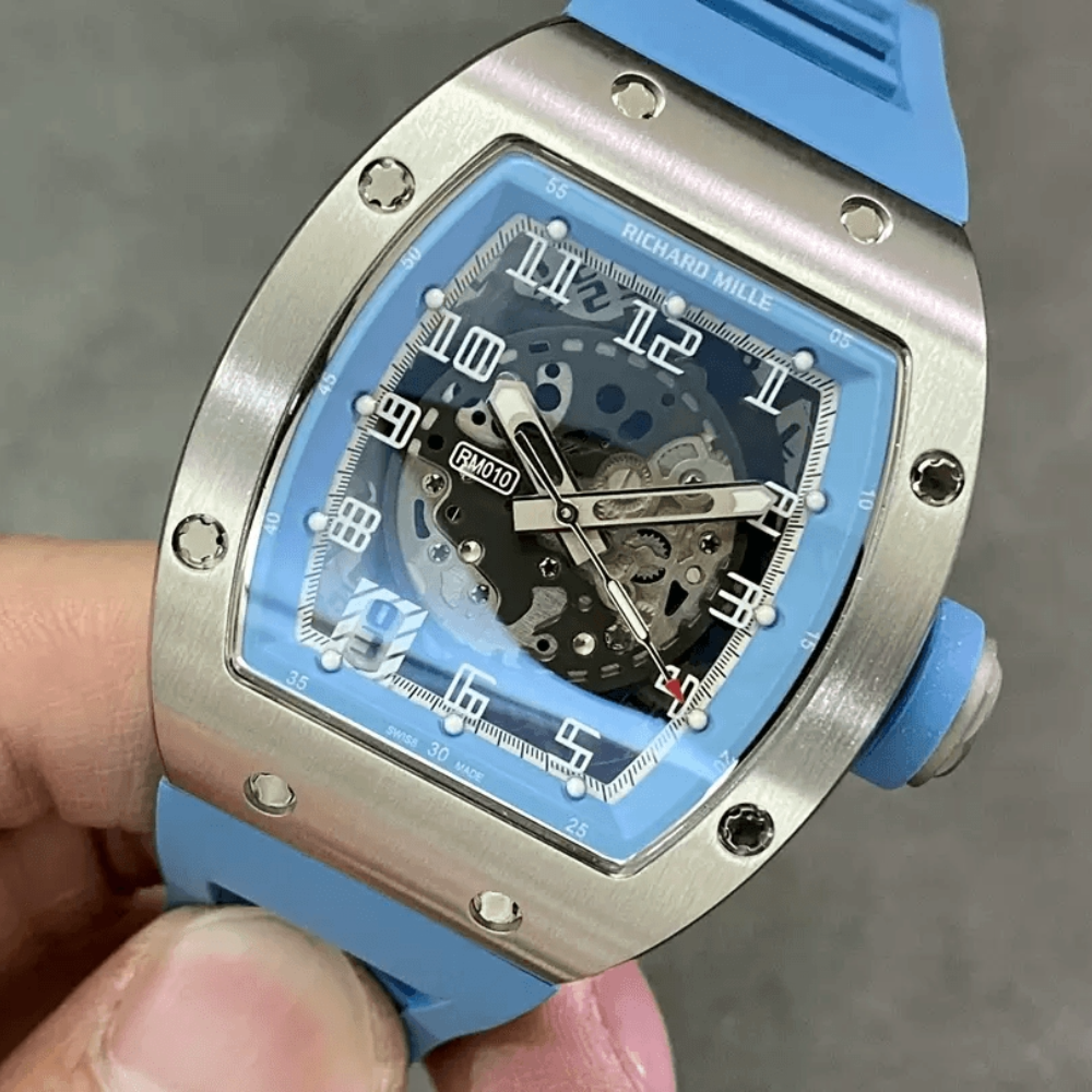 Z공장 리차드밀 스틸 블루 러버 스트랩  RM-010