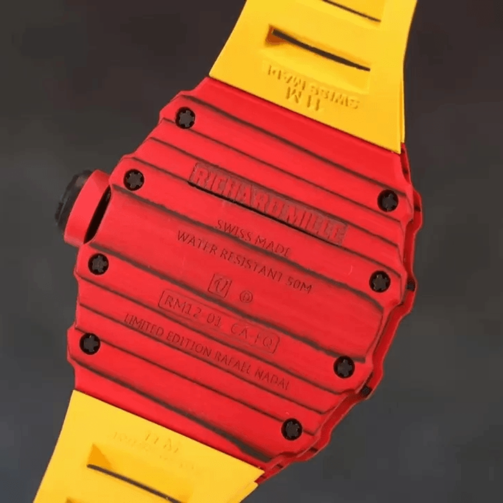 RM공장 리차드밀 투르비옹 레드 카본 옐로우 러버밴드 RM12-01