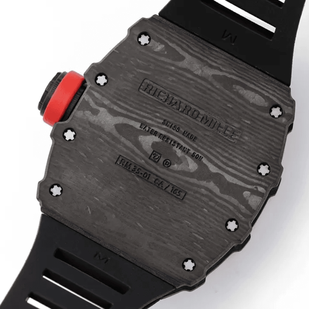 SONIC공장 리차드밀 블랙 카본 스켈레톤 다이얼 블랙 러버 스트랩 RM35-01