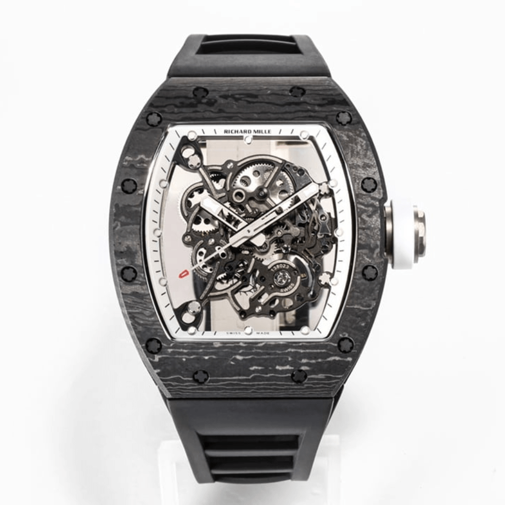 리차드밀 부바왓슨 블랙 NTPT 카본 스켈레톤 다이얼 블랙 러버밴드 RM-055