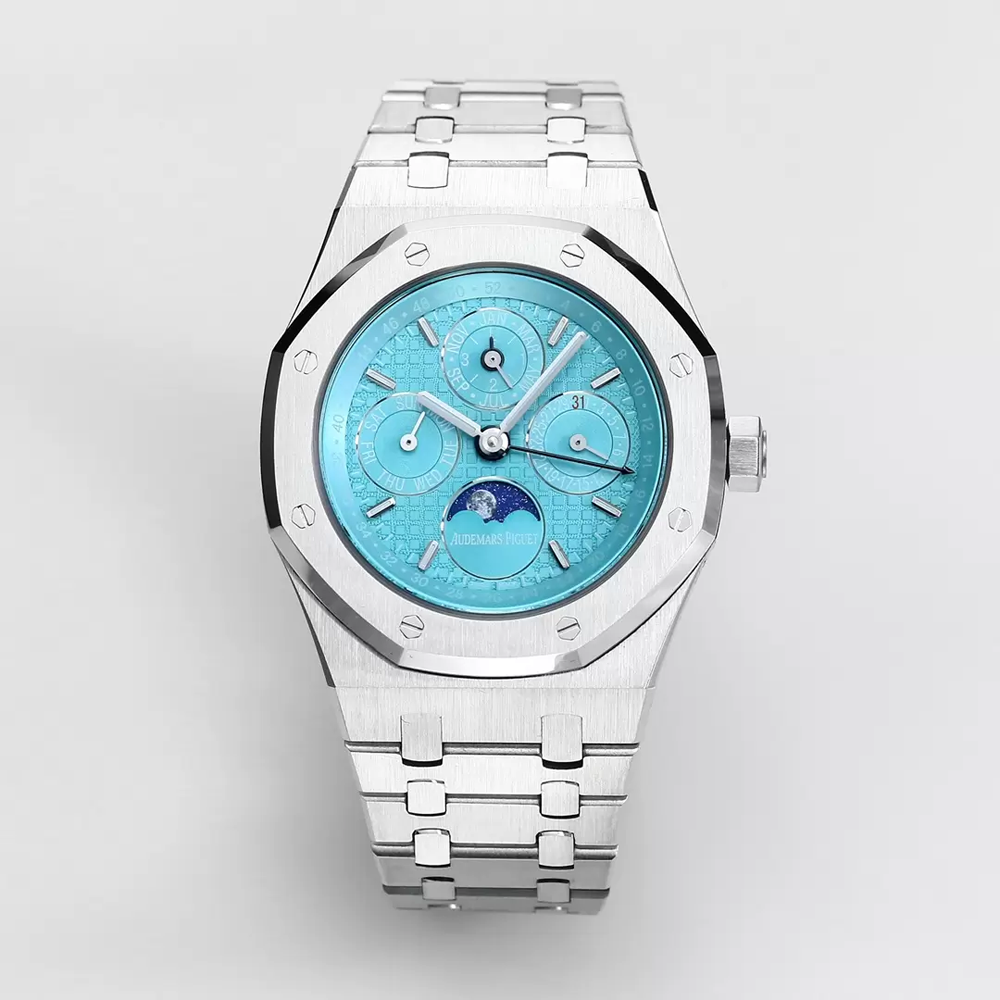 BBR공장 오데마피게 로얄오크 퍼페츄얼 티파니 블루 다이얼 스틸 SS 브레이슬릿 41mm 26574