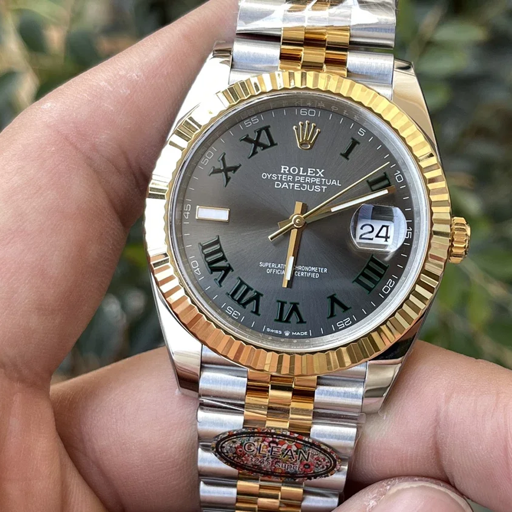 클린공장 롤렉스 데이저스트 그레이 로만 다이얼 윔블던 YG 콤비 쥬빌레 41mm 126333