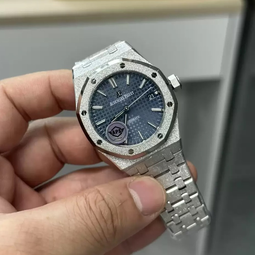 APS공장 오데마피게 로얄오크 프로스트 블루 다이얼 스틸 SS 브레이슬릿 37mm 15454BC