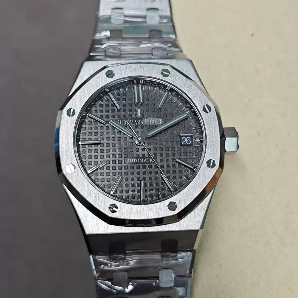 APS공장 오데마피게 로얄오크 그레이 다이얼 스틸 SS 브레이슬릿 37mm 15450ST